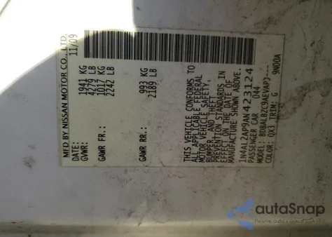 2010 Nissan Altima Base z USA, uszkodzony, nr VIN 1N4AL2AP9AN423124